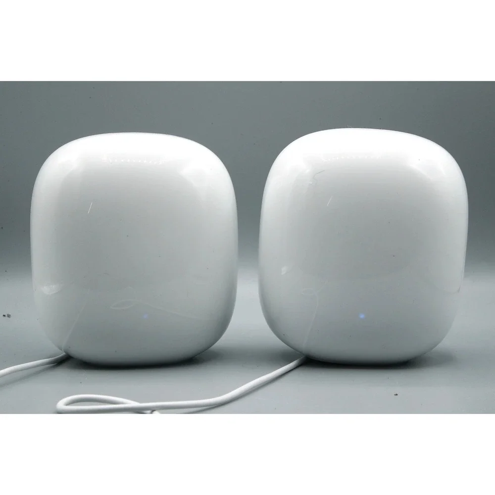 Google Nest Wifi G6ZUC Mesh Wi-Fi System Router 2-Pack Snow White H2D Bundle